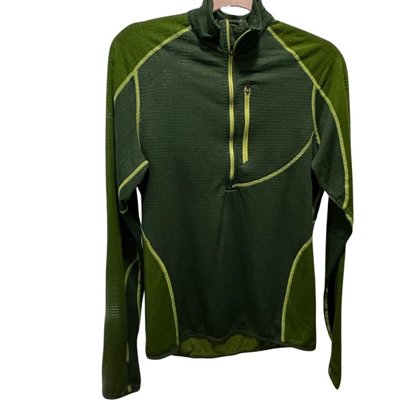 Marmot men’s Two Tone Green 1/4 zip pullover Polartec fleece size med - Picture 1 of 7